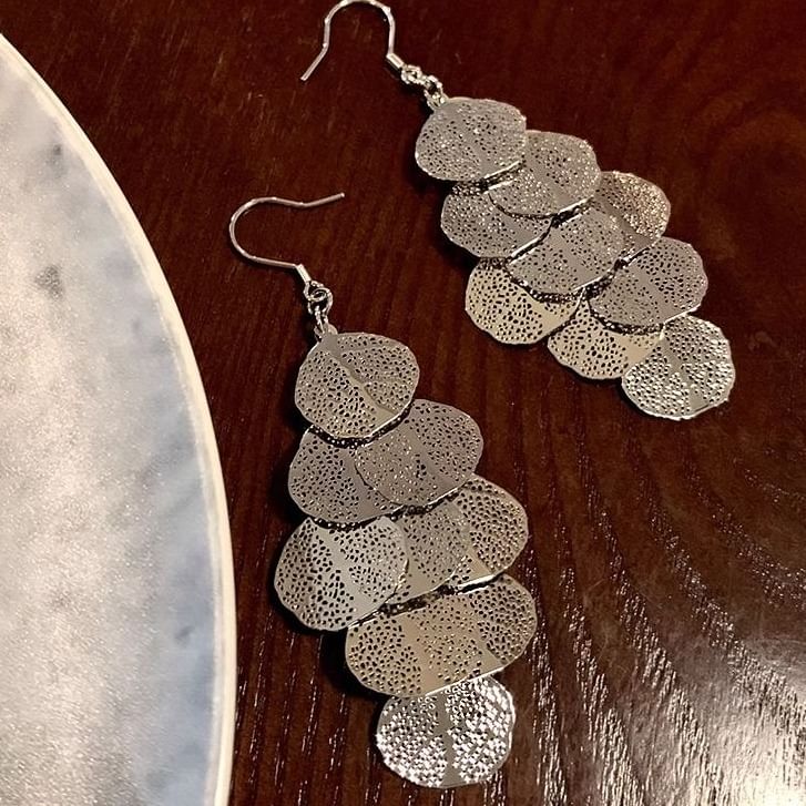 Alloy Earring Leaf Chandelier