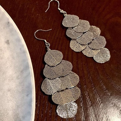 Alloy Earring Leaf Chandelier