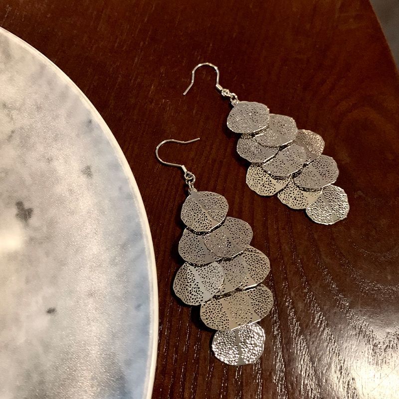 Alloy Earring Leaf Chandelier