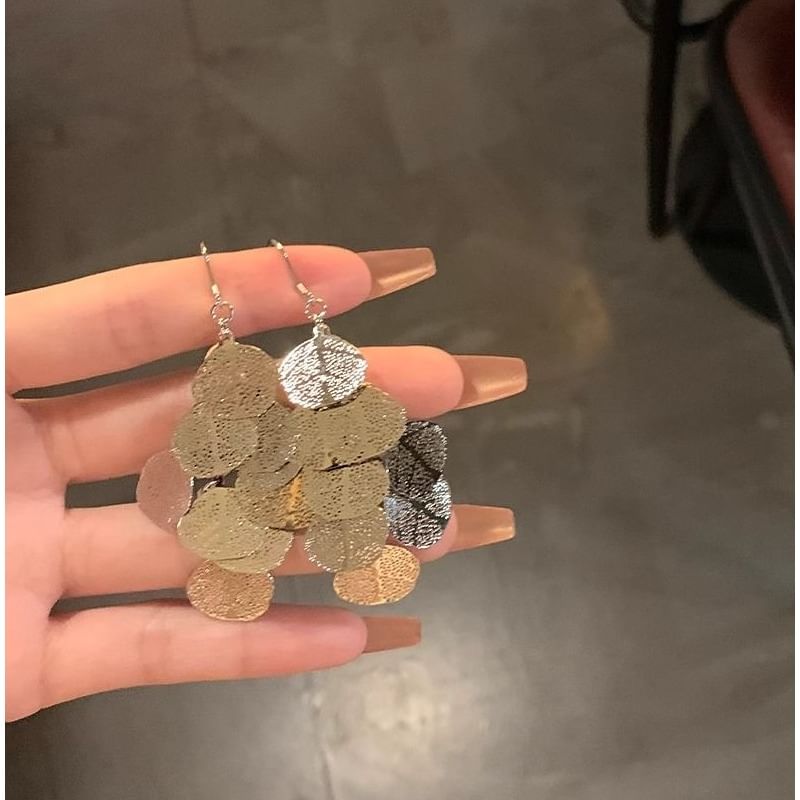 Alloy Earring Leaf Chandelier