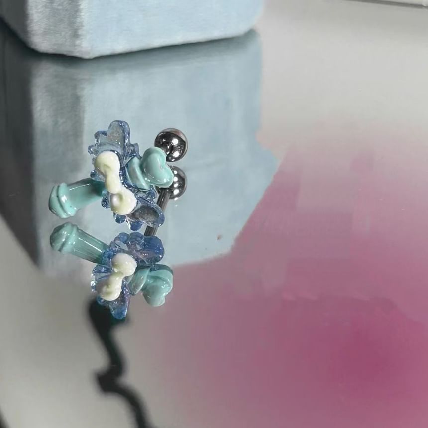 / Heart Wand Set 3: Earring Rhinestone Alloy Shell Stud of