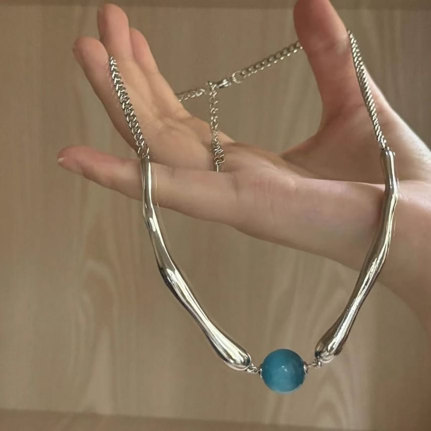 Alloy Eye Choker Cat Bead Faux Stone