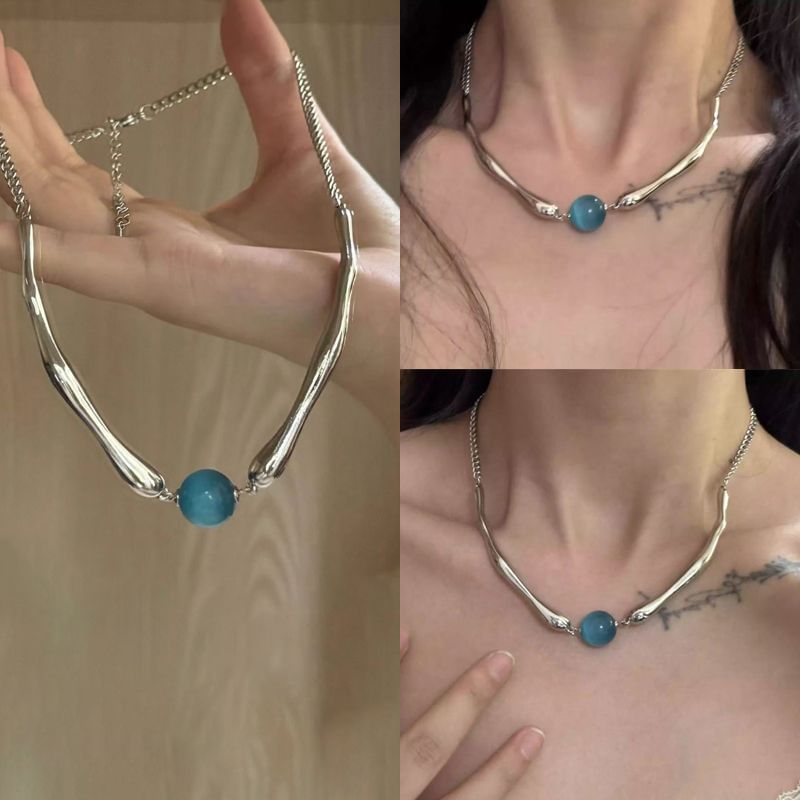 Alloy Eye Choker Cat Bead Faux Stone