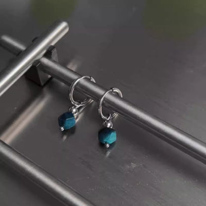 Faux Alloy Drop Gemstone Earring