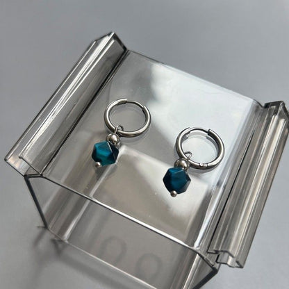 Faux Alloy Drop Gemstone Earring