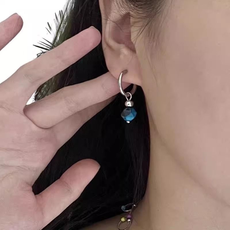 Faux Alloy Drop Gemstone Earring