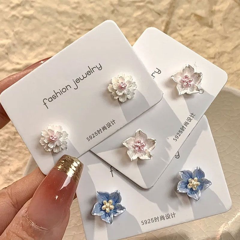 3 of Earring Stud (Various Designs) Set Pairs: Floral Alloy