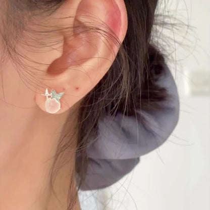 Stud Earring Cabochon Enamel Butterfly