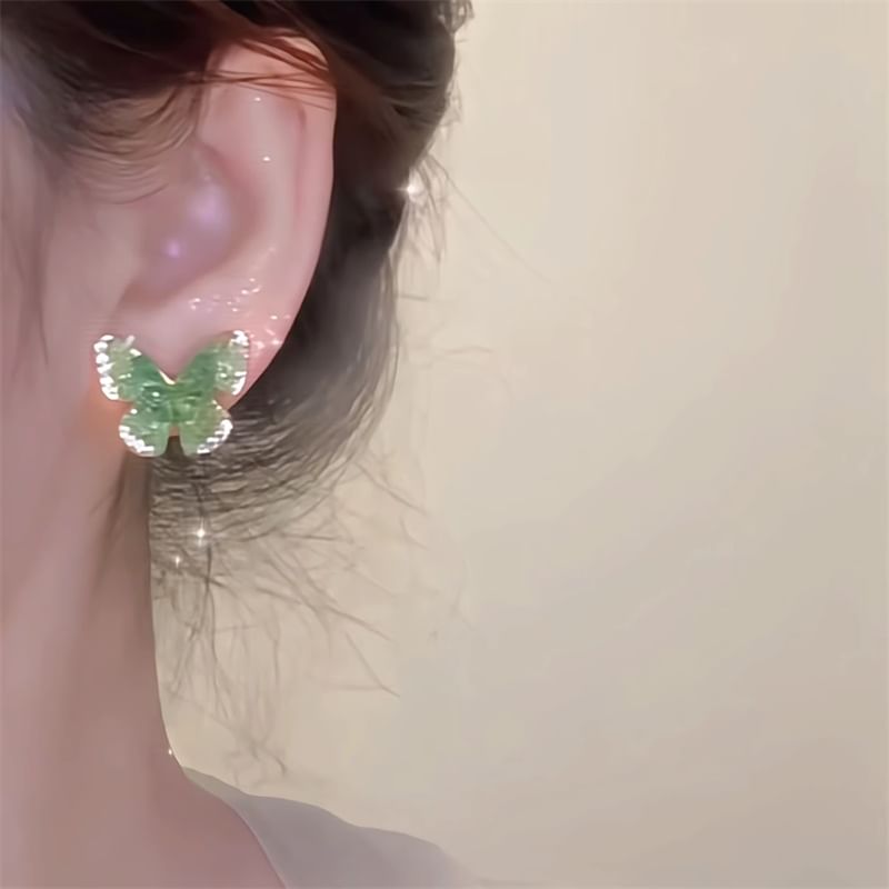 Rhinestone Butterfly Stud Earring
