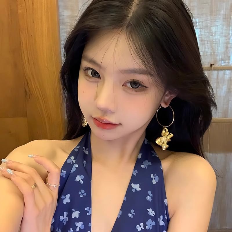 Drop Flower Earring Hoop