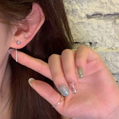 Rhinestone Earring Threader Flower