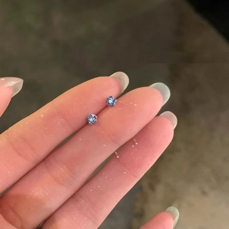 Rhinestone Earring Threader Flower