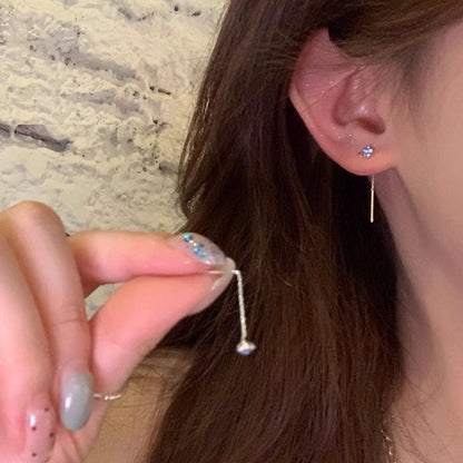 Rhinestone Earring Threader Flower