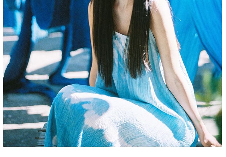 Tie Geometry Drop Dye Earring