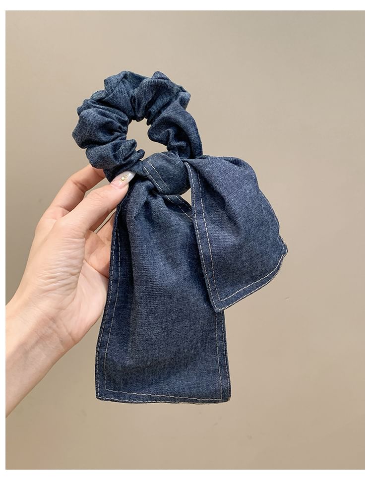 Denim Bow Scrunchie