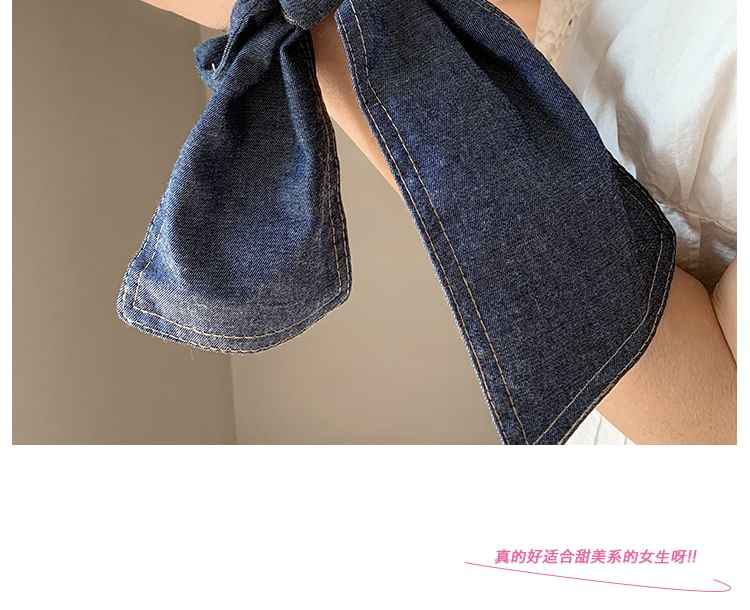 Denim Bow Scrunchie