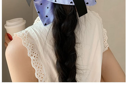 Scrunchie Bow Heart Print Striped