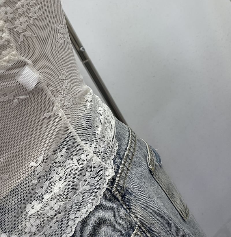 Padded Lace V-Neck Crop Camisole