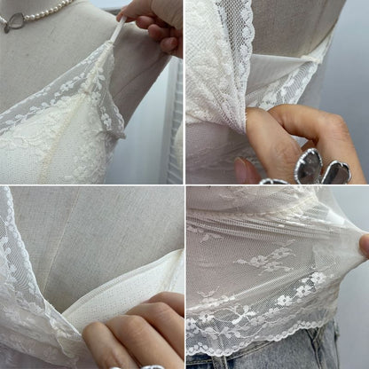 Padded Lace V-Neck Crop Camisole