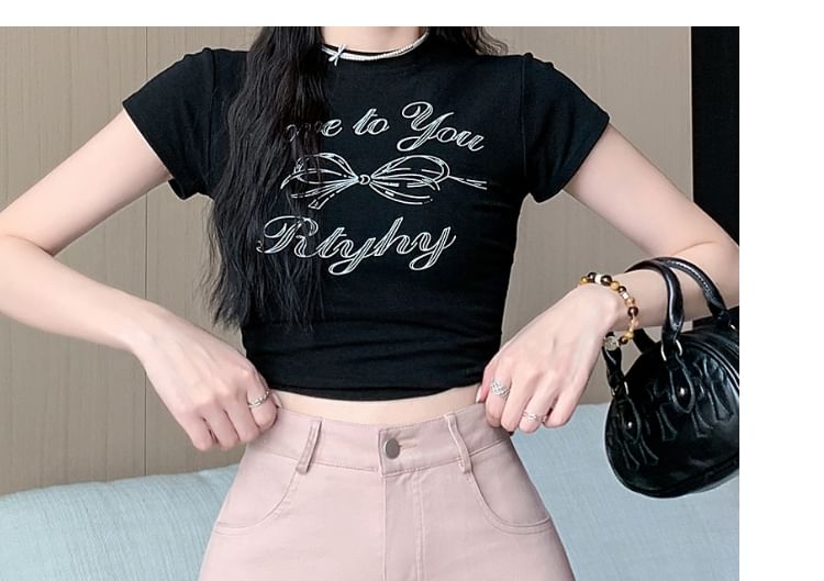 Mid Rise Frill Trim Denim Shorts