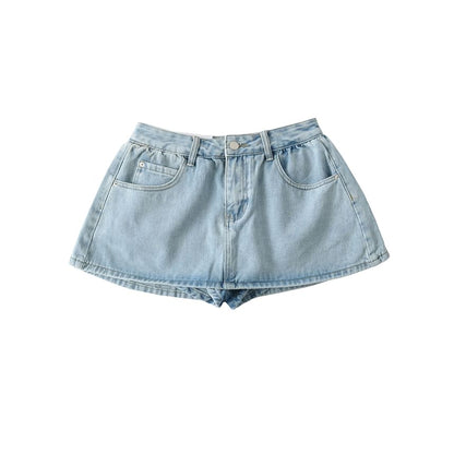 Mid Rise Denim Skort