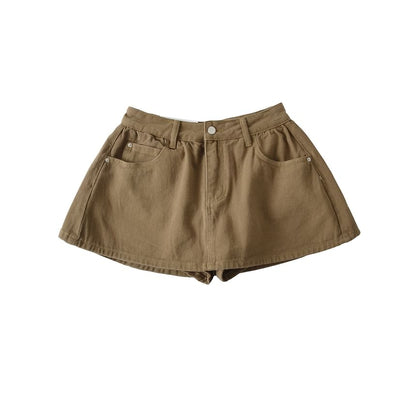 Mid Rise Denim Skort