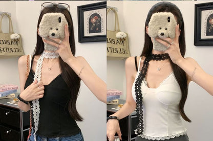 V-Neck Lace Trim Camisole