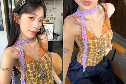 V-Neck Lace Trim Camisole
