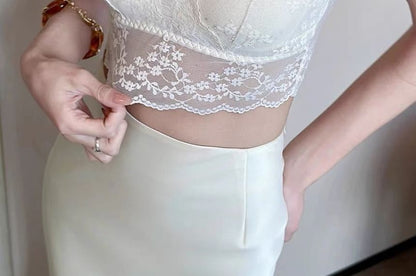 Sheer Lace V-Neck Bra Top