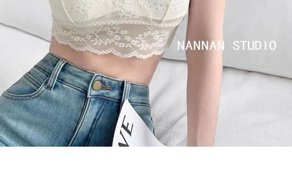 Sheer Lace V-Neck Bra Top