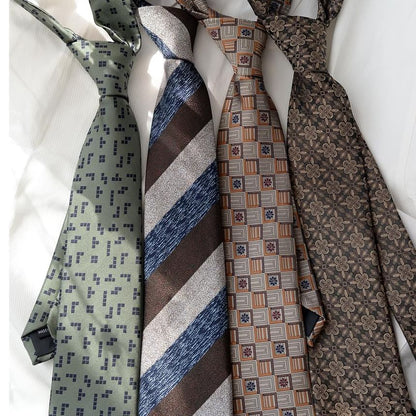 Set:  Neck Tie + Pocket Square + Tie Clip + Cufflinks (Various Designs)