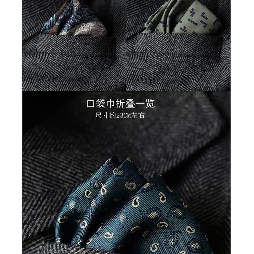 Set:  Neck Tie + Pocket Square + Tie Clip + Cufflinks (Various Designs)