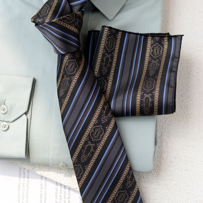 Jacquard Neck Tie / Pocket Square / Tie Clip / Cufflinks / Set (Various Designs)