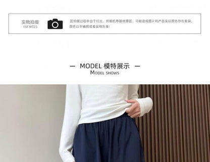 Elastic Waist Plain Drawstring Hem Wide Leg Cargo Pants