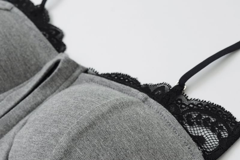 Lace Trim Zip-Up Cami Top