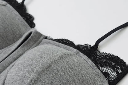 Lace Trim Zip-Up Cami Top