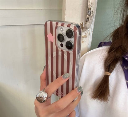 Star MagSafe) Phone Magnetic with Striped Case (Compatible