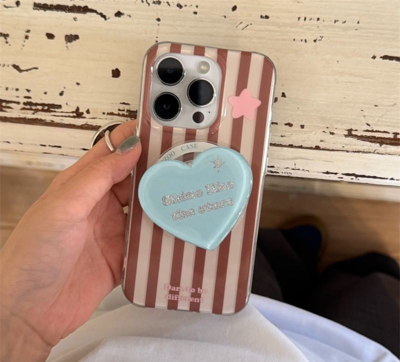 Star MagSafe) Phone Magnetic with Striped Case (Compatible