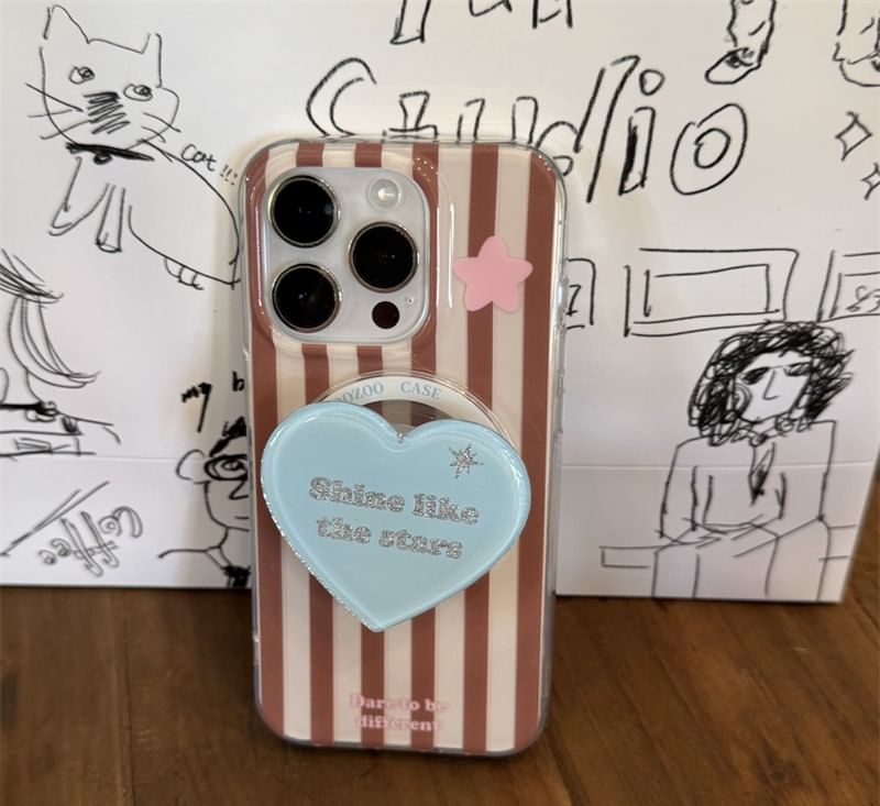 Star MagSafe) Phone Magnetic with Striped Case (Compatible