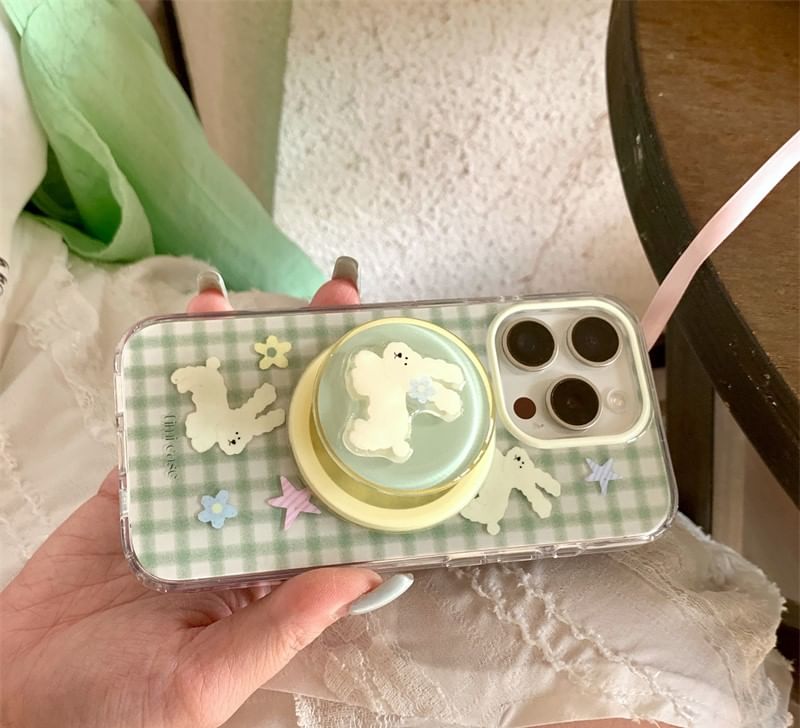 Plaid Case Rabbit Phone