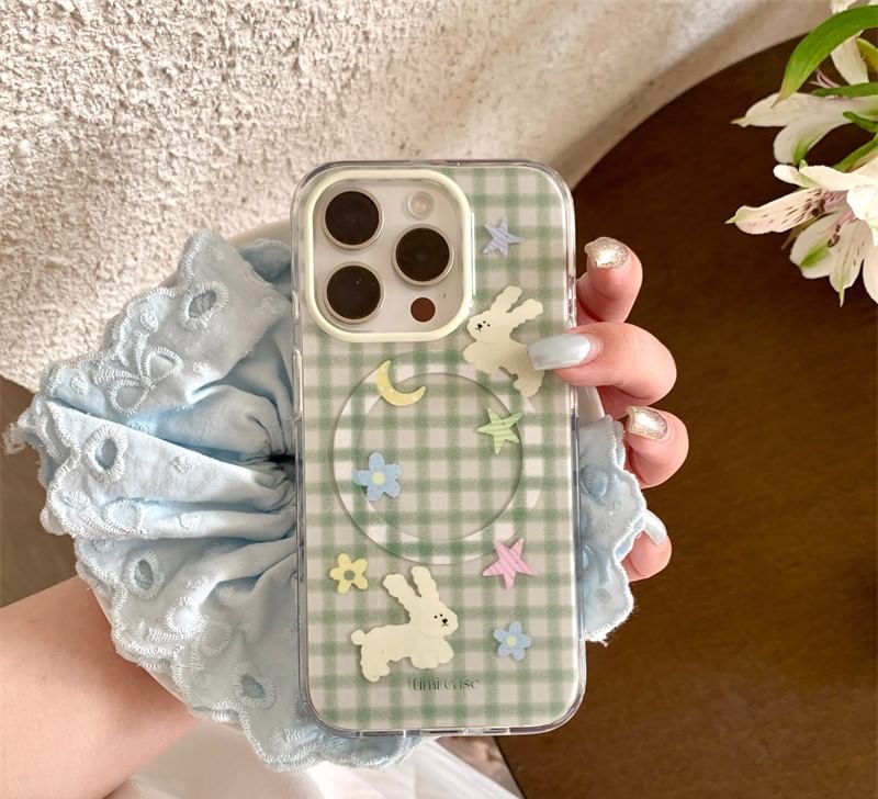 Plaid Case Rabbit Phone