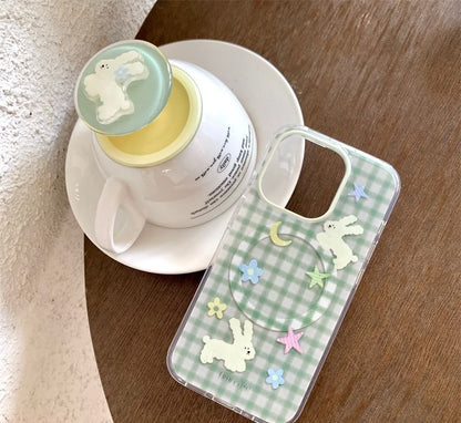 Plaid Case Rabbit Phone