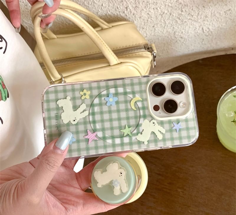 Plaid Case Rabbit Phone