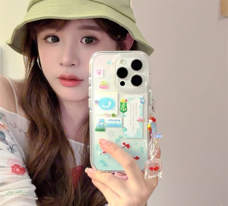 / Case Phone Goldfish Charm Set