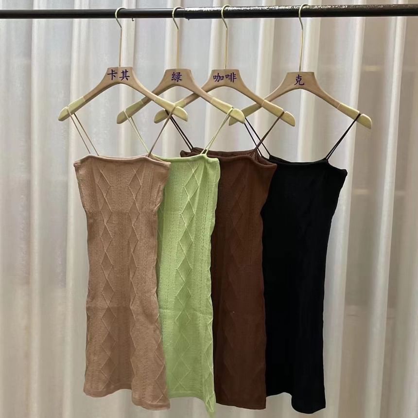 Spaghetti Strap Plain Mini Bodycon Dress
