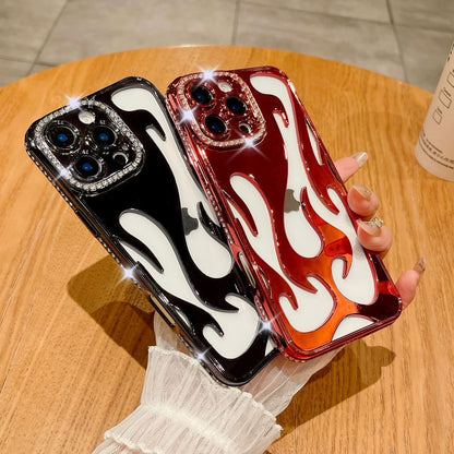 Case iPhone Rhinestone Flame