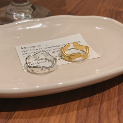 Rhinestone Ring Set Open /