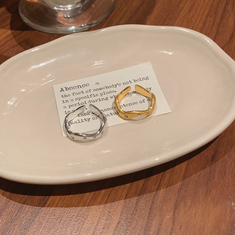 Rhinestone Ring Set Open /