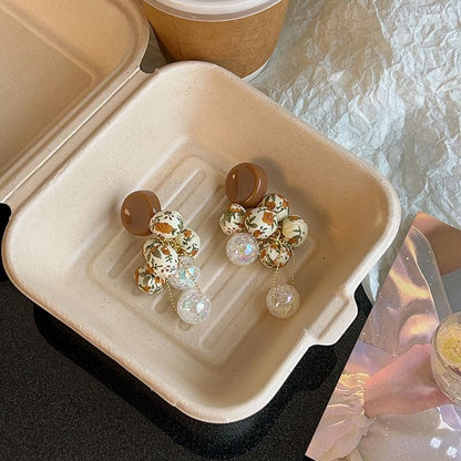 Floral Drop Print Beaded Earring Fabric