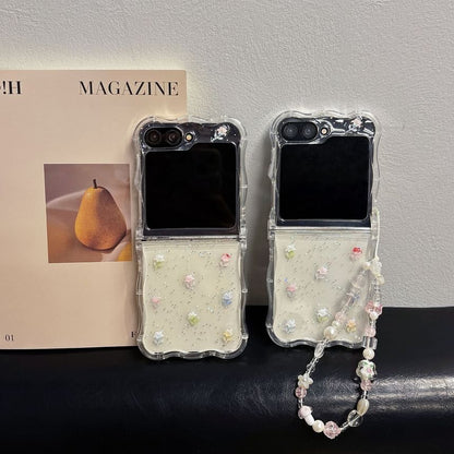 / Case Strap Floral Set Phone